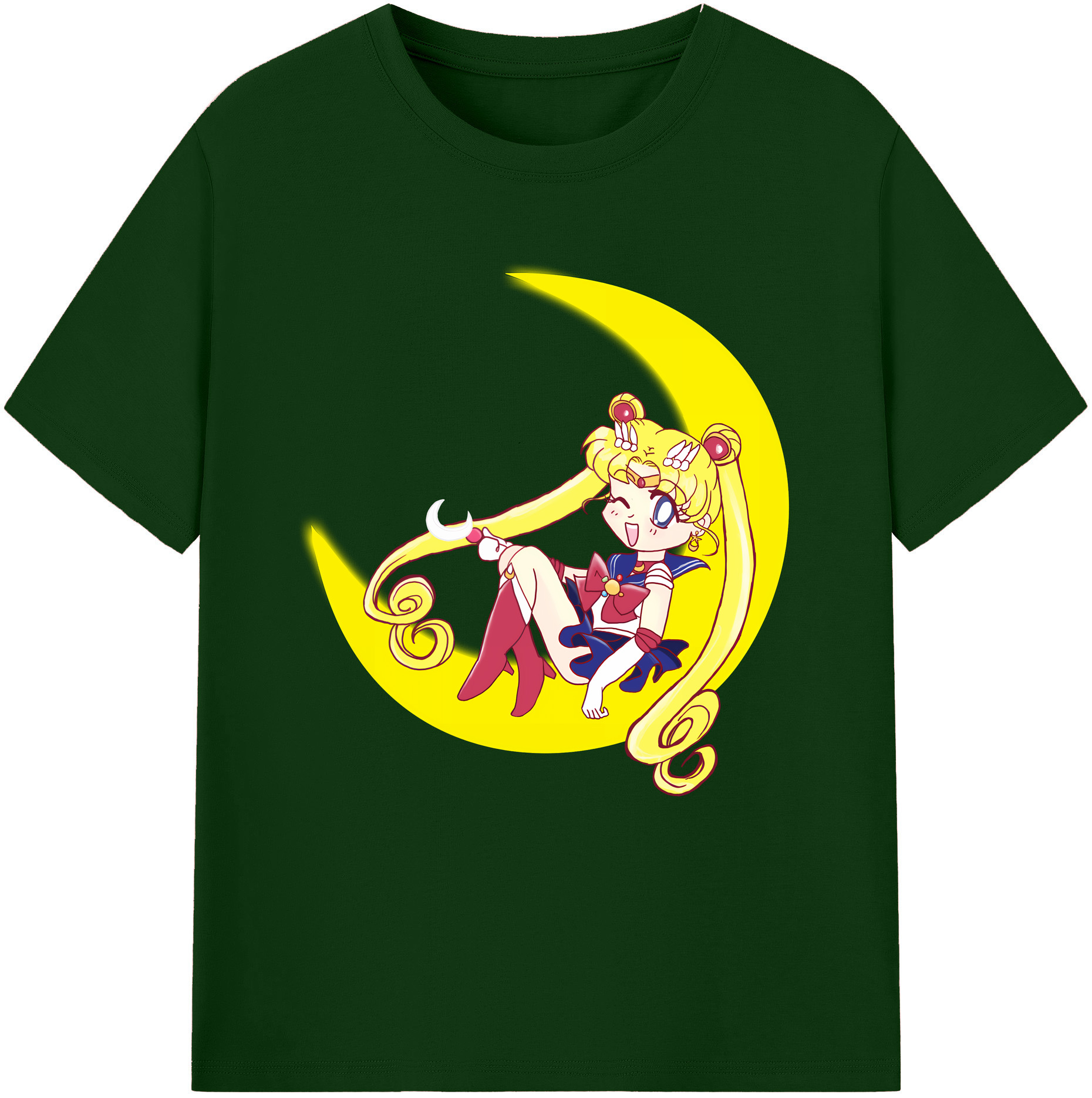 （画像用） 美少女戦士セーラームーン 月野 うさぎ つきの うさぎ Sailor Moon Tsukino Usagi 綿100％半袖Tシャツ（フロントプリント）